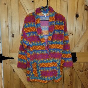 Westbourne Vintage  Fleece Jacket Womens Large  Aztec Southwestern